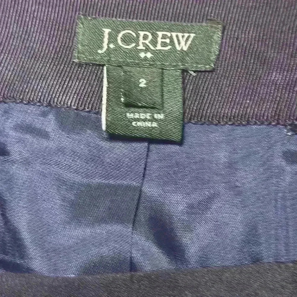 J. Crew Navy/Cream Polka Dot Pleated Midi Skirt. Lined. Women’s Size 2 - Picture 5 of 10